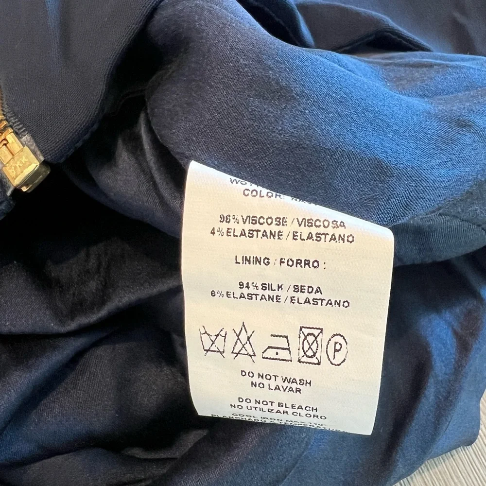 Silvia Tcherassi Navy Blue Satin bow Tie-Front Crop bandeau Top women’s small - Picture 10 of 10